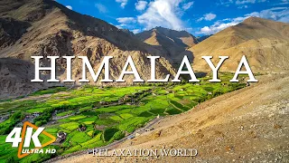 FLYING OVER HIMALAYA 4K UHD - Relaxing Music Along With Beautiful Nature Videos - Amazing Nature