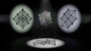 Tesseract Shadows. Animation of a 4 dimensional hypercube.