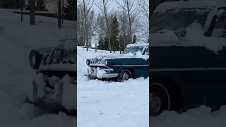 Flathead Ford V8 Dashing through the snow #shorts #flathead #customline