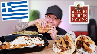 GREEK LAMB & PORK GYRO WRAPS + SPANAKOPITA + GREEK FRIES | MUKBANG