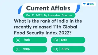 22 December 2022 | Daily Current Affairs MCQs by Aman Sir