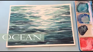 Watercolor Ocean Painting/ Wave Ripples [Step by Step] Watercolor Ocean Waves