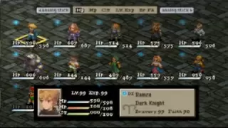 My Final Fantasy Tactics War of the Lions party settings