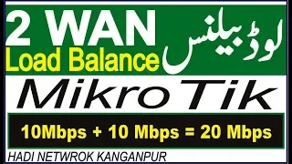 MikroTik Tutorial 12 - 2 WAN Load Balancing| Setting in Hindi & Urdu