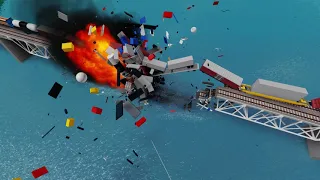 ROBLOX Train Collision On A Bridge & Collapse (#6)