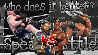 Roman Reigns vs Bobby Lashley - Spear Battle!