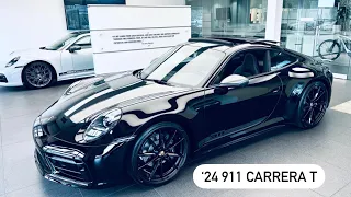 NEW Manual Transmission 2024 Black Porsche 911 Carrera T | Walk Around |