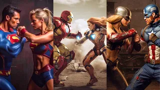 Top 25 Superheroes but Male vs Female 💥 All Characters. DC & Marvel