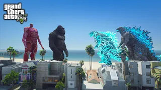 Atomic Godzilla, Godzilla Earth vs. Kong, Colossal Titan ( GTA V Mods )