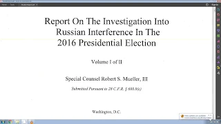 Robert Mueller Report Audiobook Read Out Loud part 01