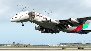 Boeing 747 Breaks Up Just After Landing In Hurricane | X-Plane 11 Sim