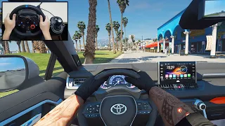 2020 Toyota RAV4 POV Drive - GTA 5 with Steering Wheel - Logitech G29 Gameplay