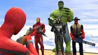 GTA 5 Crazy Ragdolls SPIDERMAN & HULK & Venom & Iron man & Deadpool(Euphoria Physics, Funny Moments)