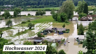 Rhein zwischen 🇨🇭 & 🇩🇪 absolut beeindruckend die Naturgewalt, Der Süden versinkt im Hochwasser 🙏