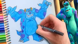 How to Draw a Cartoon of James Sullivan in Monsters, Inc