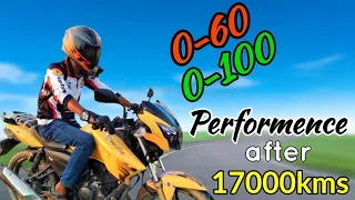 Apache RTR 160  Acceleration || 0-60, 0-100, 0-110 || Performence After 17000kms.