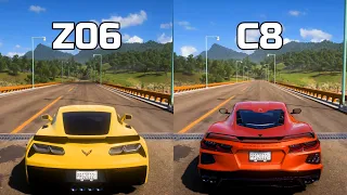 Forza Horizon 5: Chevrolet Corvette Z06 vs Chevrolet Corvette C8 Stingray - Drag Race