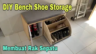 DIY Bench Shoe Storage - How to build - Membuat Rak Sepatu