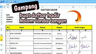 Cara Membuat Format DAFTAR HADIR II Daftar Hadir Di Excel II FORMAT absensi