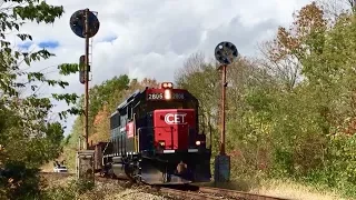 Remote Control Caboose & 2 Trains Back To Back On Short Line Railroad Cincinnati East Terminal Ry!