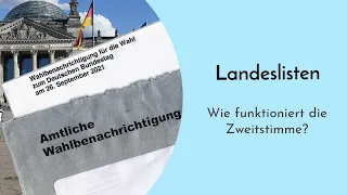 Wie bestimmen die Landeslisten den Einzug der Abgeordneten in den Bundestag? Verfahren Zweitstimme