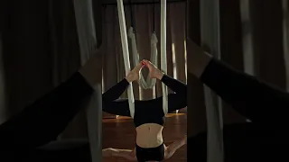 Inverted Butterfly Pose Twist Variation AERIAL YOGA #YOUTUBE #SHORTS