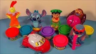 2004 DISNEY'S LILO and STITCH PLAY-DOH SET OF 6 McDONALD'S HAPPY MEAL COLLECTION VIDEO REVIEW