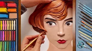 Queen's Gambit ! Tune Beth Harmon to clay figure in 7 mins | Clay Art  | Taylor Joy clay sculpture