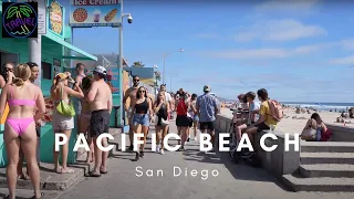 [4k🎧] Walking Tour : Pacific Beach Boardwalk in San Diego (June 5, 2021) Travel Tour Guide