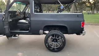 Lifted Chevy K5 truck on 24x14 with  Soft top