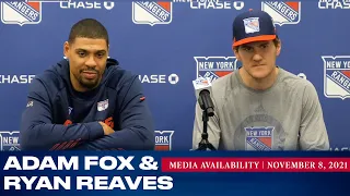 New York Rangers: Adam Fox & Ryan Reaves Pregame Availability | Nov. 8, 2021