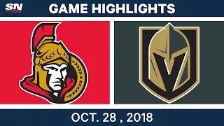 NHL Highlights | Senators vs. Golden Knights - Oct. 28, 2018