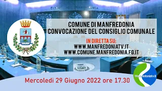 MANFREDONIA: CONSIGLIO COMUNALE DEL 29 06 2022