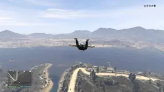 Grand Theft Auto V Skydiving down Mount Chiliad