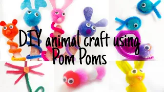 DIY animal craft for toddlers using Pom Pom and Pipe cleaners #FunActivities | Peppy Cloud