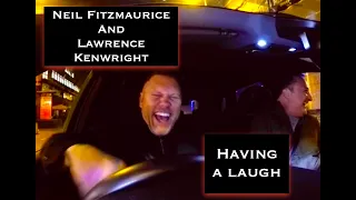 Having a laugh driving around Liverpool, with Lawrence Kenwright and Neil Fitzmaurice.