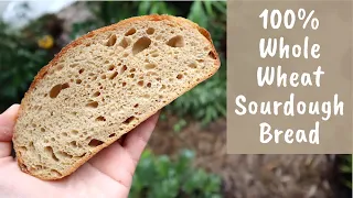 100% Whole Wheat / Whole Grain Sourdough Bread (extended cold autolyse method)