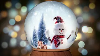 FREE NO COPYRIGHT FULL HD SPINNING MERRY CHRISTMAS SNOWMAN SNOWGLOBE BACKGROUND BOKEH SCREENSAVER