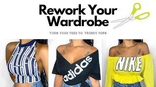 3 DIY CUTE T-shirt TOPS| T-Shirt Transformation