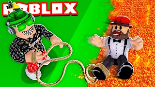 LASO PEOPLE AND THROW THEM INTO LAVA | Roblox - Rope people simulator