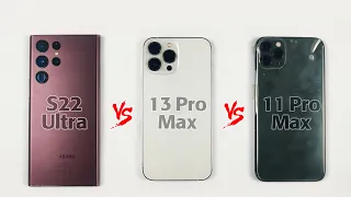 Samsung Galaxy S22 Ultra vs iPhone 13 Pro Max vs 11 Pro Max SPEED TEST! WOW🔥