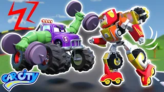 Robot Cars vs HULK MONSTER TRUCK | RoboFuse - Superhero Rescue | Trucks Videos for Children