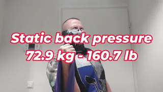 Back pressure static measurement 72.9 kg | Замер силы луча на статике 72.9 кг