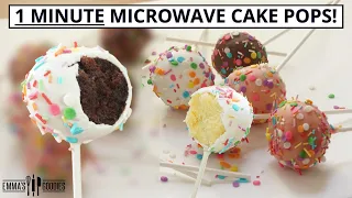 1 Minute Microwave CAKE POPS! The EASIEST way to make Cake Pops !