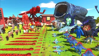 Red War - Team Blue Bloop + Biollante + Super Godzilla VS Team Titanus Red + Titan Colossal Titan