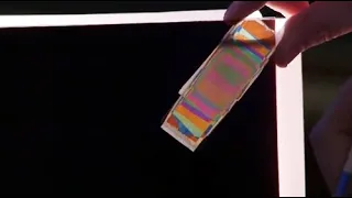 DEMO: Plastic Wrap between Crossed Polarizers (Birefringence)