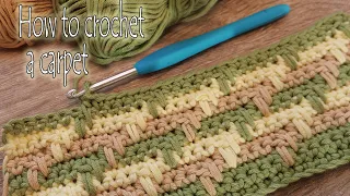 Вяжем шикарный ковер крючком из остатков пряжи How to crochet a carpet