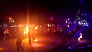 Jungle Party flaming stick dancers