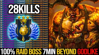 OMG 100% RAID BOSS !!! HOLY SH*T 28KILLS PUDGE MID - 7MIN BEYOND GODLIKE | Pudge Official