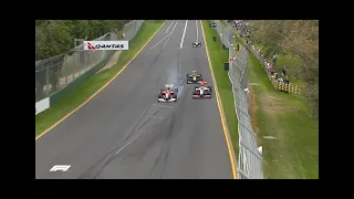 Mark Webber crashing into Lewis Hamilton, Albert Park 2010